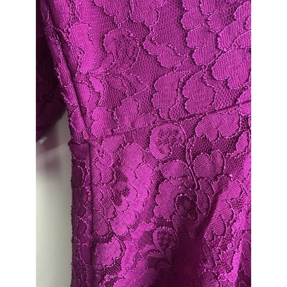 Lane Bryant Floral Lace Fit & Flare Dress A-Line Magenta Overlay Plus Size 18 - Picture 12 of 14
